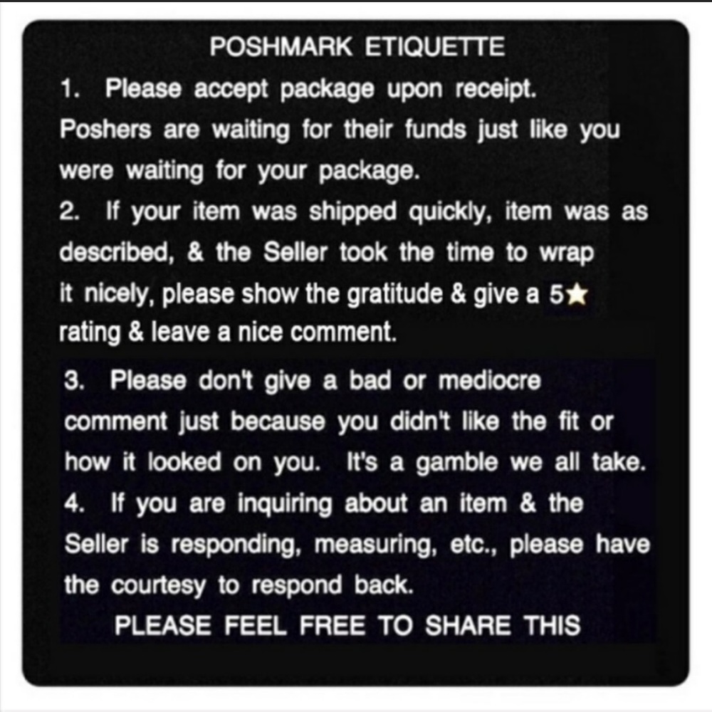 🌟Poshmark Etiquette🌟Please Read🌟